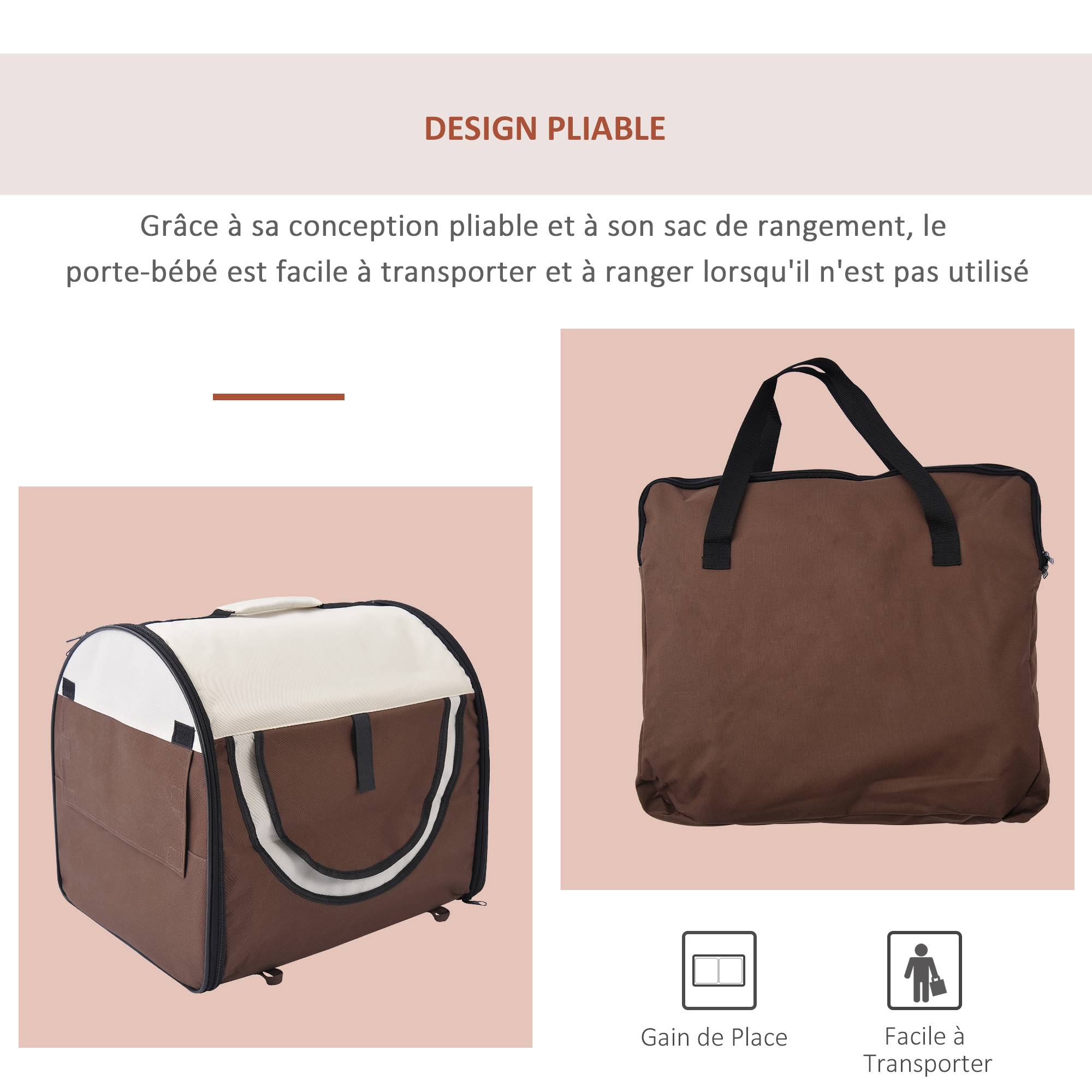 Sac de transport pour chien tissu Oxford noir 61 x 46 x 51 cm - PANGIVO - Image 6