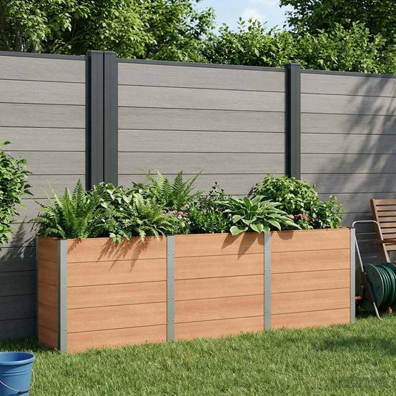 ComfortXL - Très grand bac potager composite aluminium pour culture maraîchère fond ouvert marron 3m - ComfortXL Outdoor Living - Image 1