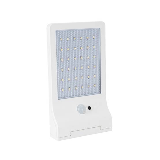 Lampe LED Solaire 3W 370 Lumens LI ION 6000K Applique Blanc exterieure avec detecteur de mouvement ASLO - Image 1