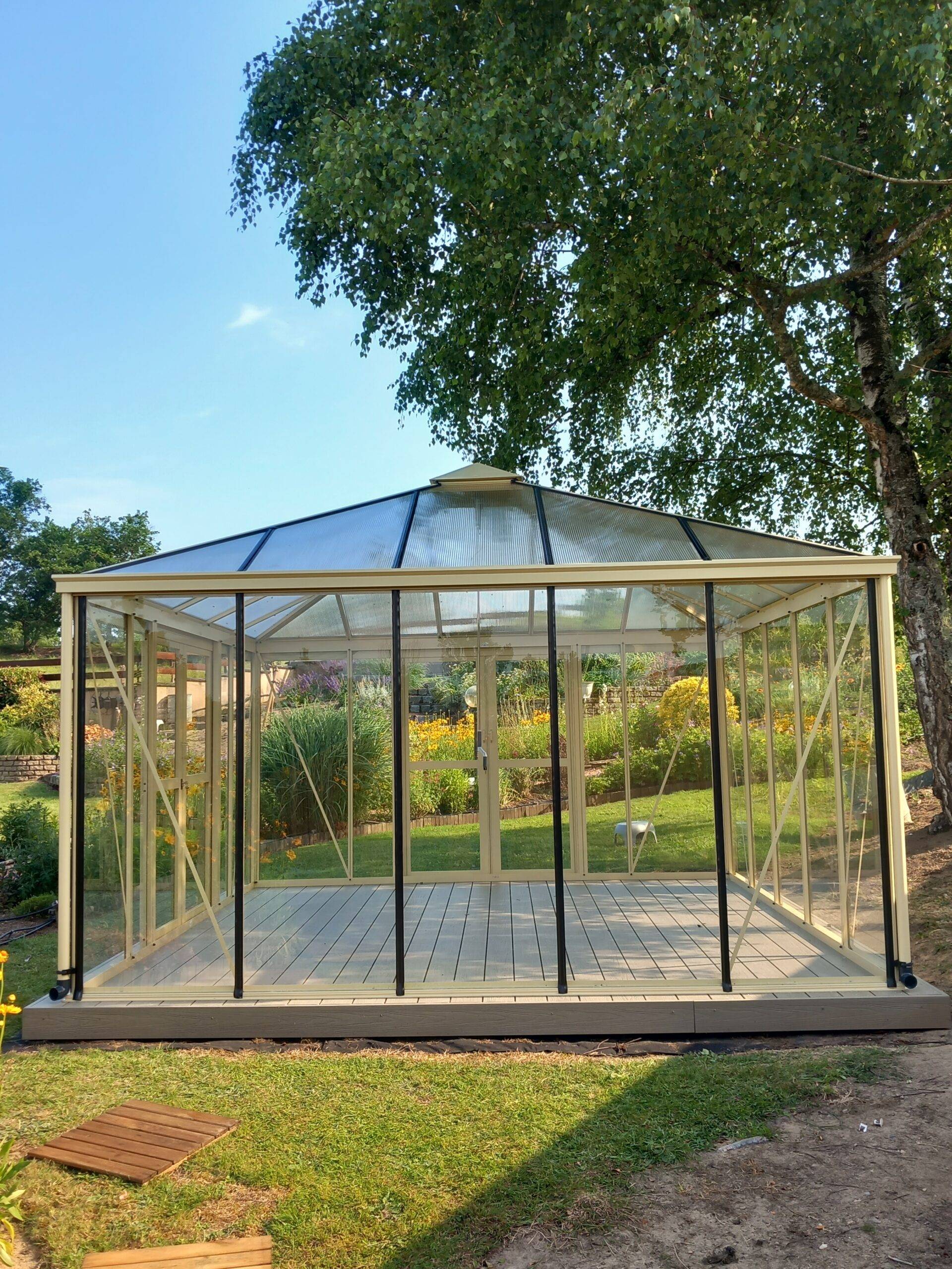 10m² - Serre en verre trempé - Euro Pyra - Alu - 10m² - ALUMINIUM - L'atelier Des Serres - Imagen 3