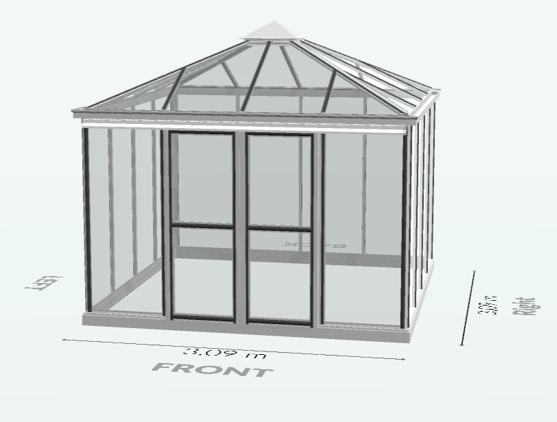 10m² - Serre en verre trempé - Euro Pyra - Alu - 10m² - ALUMINIUM - L'atelier Des Serres - Imagen 5