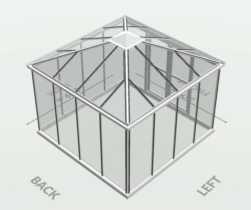10m² - Serre en verre trempé - Euro Pyra - Alu - 10m² - ALUMINIUM - L'atelier Des Serres - Imagen 7