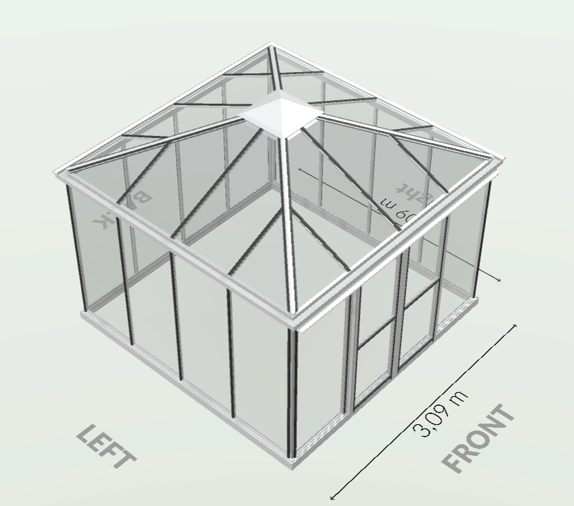 10m² - Serre en verre trempé - Euro Pyra - Alu - 10m² - ALUMINIUM - L'atelier Des Serres - Imagen 8