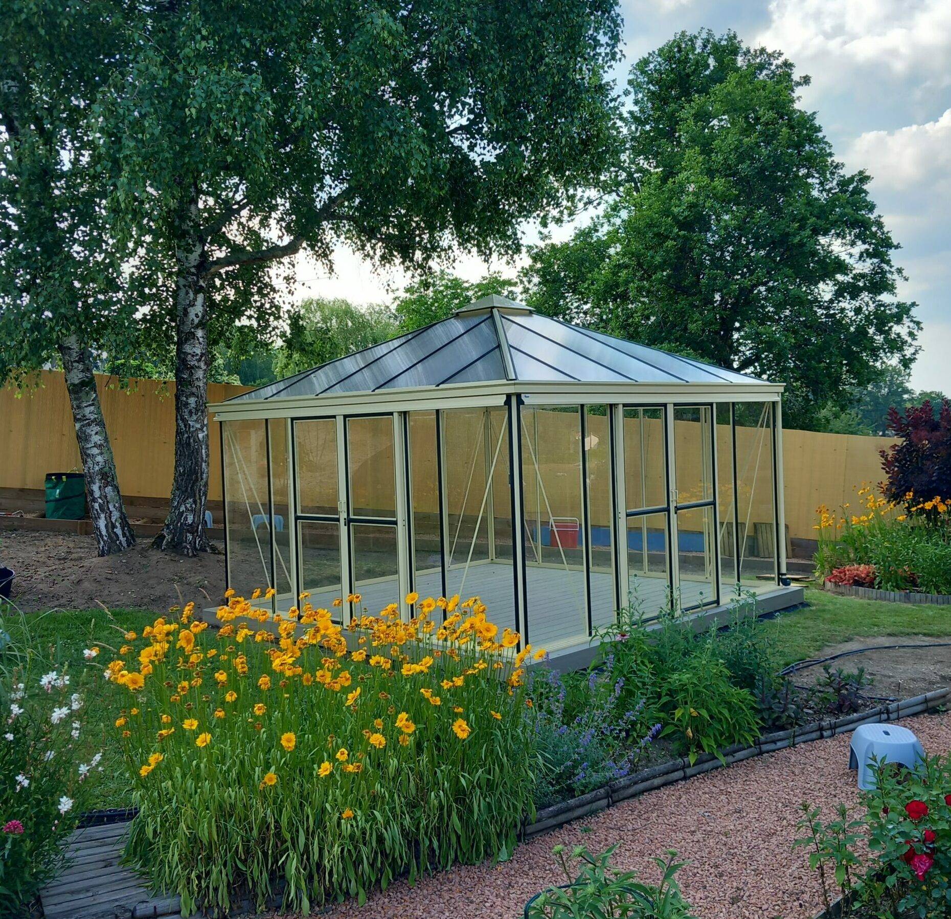 10m² - Serre en verre trempé - Euro Pyra - Alu - 10m² - ALUMINIUM - L'atelier Des Serres - Imagen 1