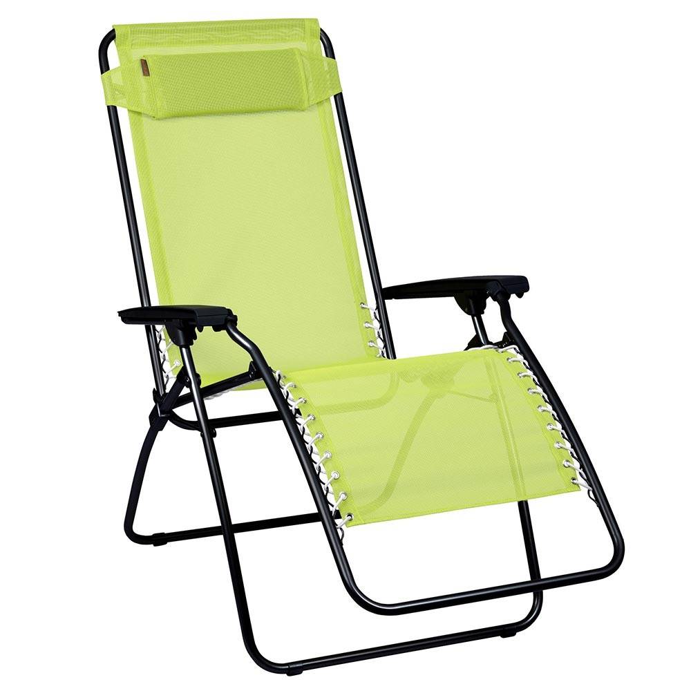Terre Jardin - Fauteuil transat pliant avec accoudoirs Unité Vert