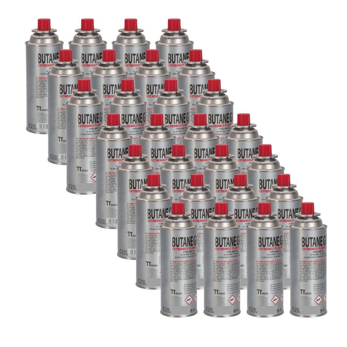 Pack 28 Cartouches Gaz Butane 227g universelles Sécurité stop-gaz Multiproduits Réchaud, Désherbeur, Chalumeau VITO - Image 1