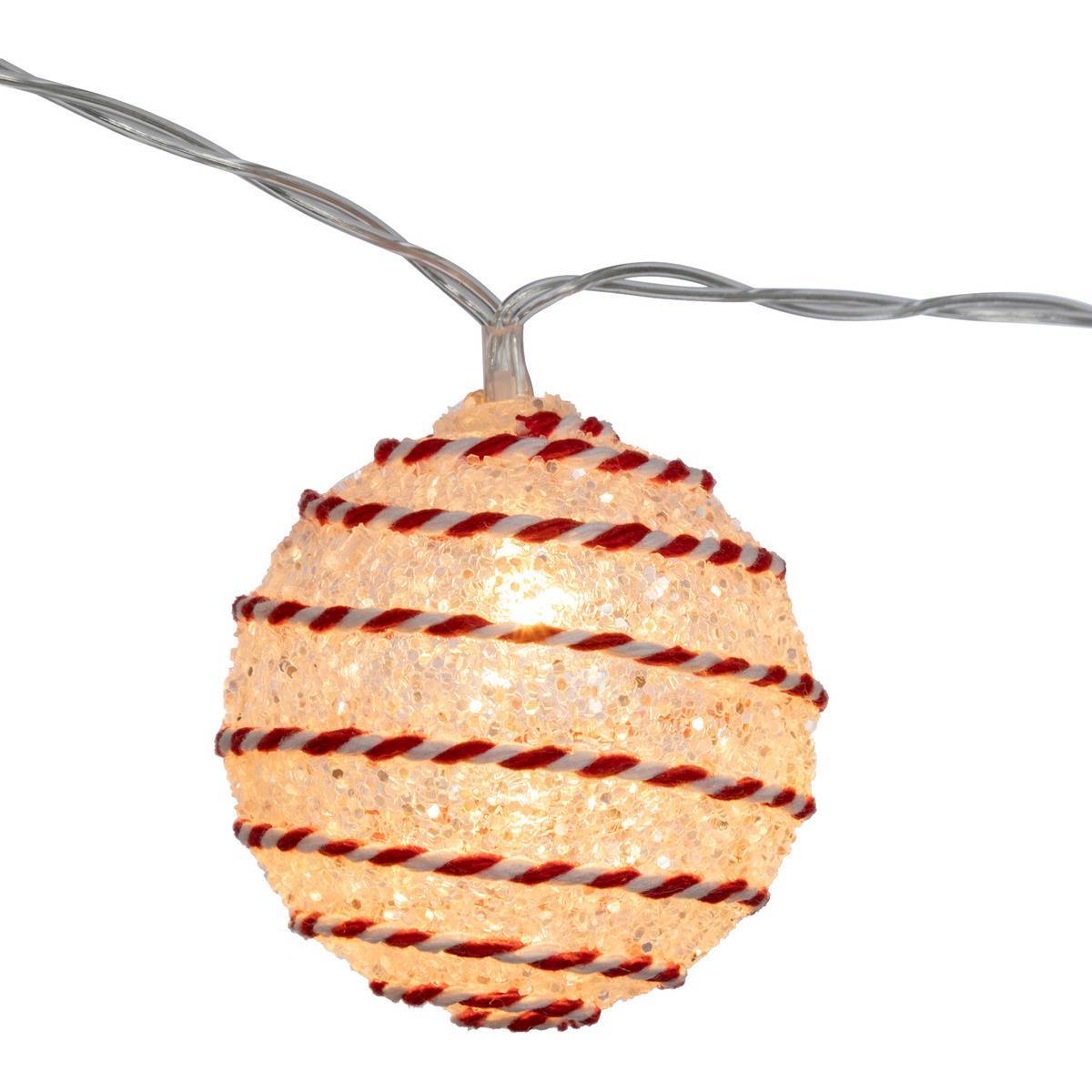 Feeric Christmas - Guirlande à boules blanches et rouges 10 LED blanc chaud L165cm à piles - Feeric Lights & Christmas - Imagen 2