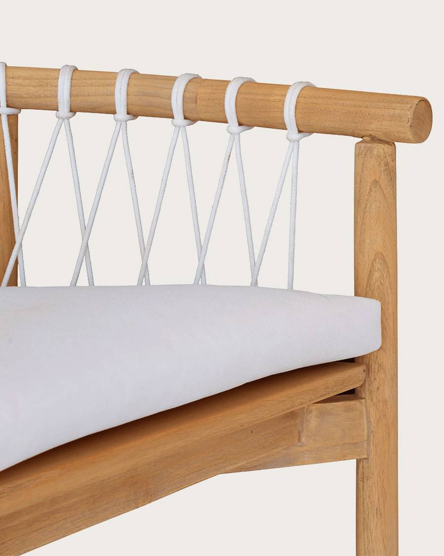 Nala - Chaise en teck massif et cordage blanc - UNIQKA - Imagen 8
