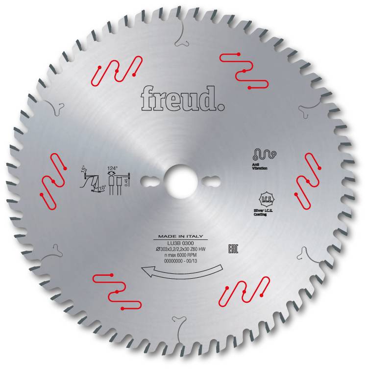 Lame gouge pour panneaux revêtus deux faces FREUD - Ø350 3,2/2,2 AL30 Z72 gouge - - F03FS05075 -LU3B 0400 - Imagen 1