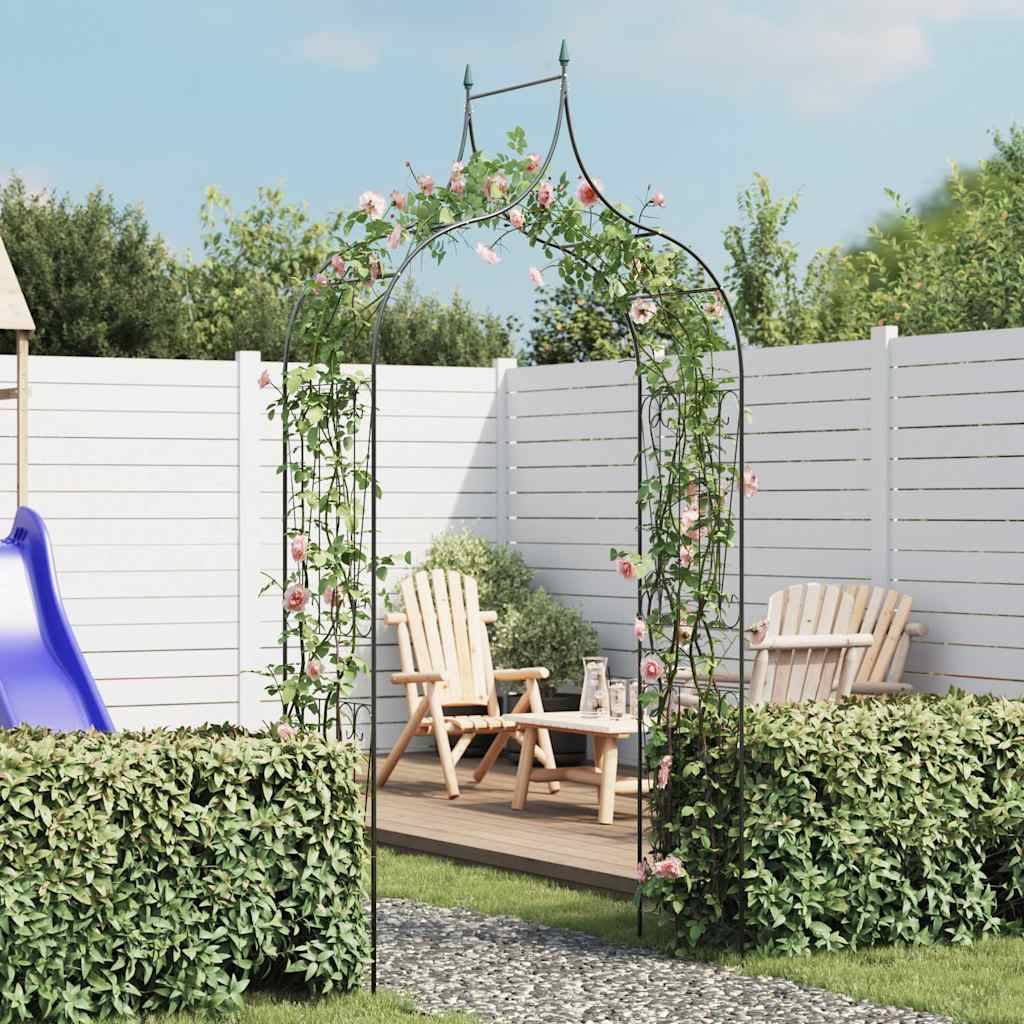Grande Arche Jardin Fer pour Plantes Grimpantes Treillis Haut 129x283cm Vert - ComfortXL Outdoor Living - Image 1