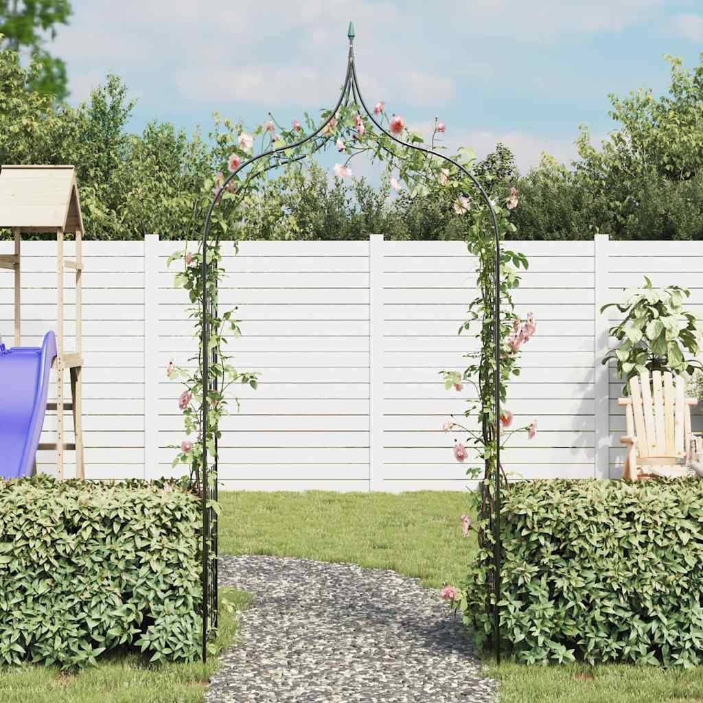 Grande Arche Jardin Fer pour Plantes Grimpantes Treillis Haut 129x283cm Vert - ComfortXL Outdoor Living - Image 3