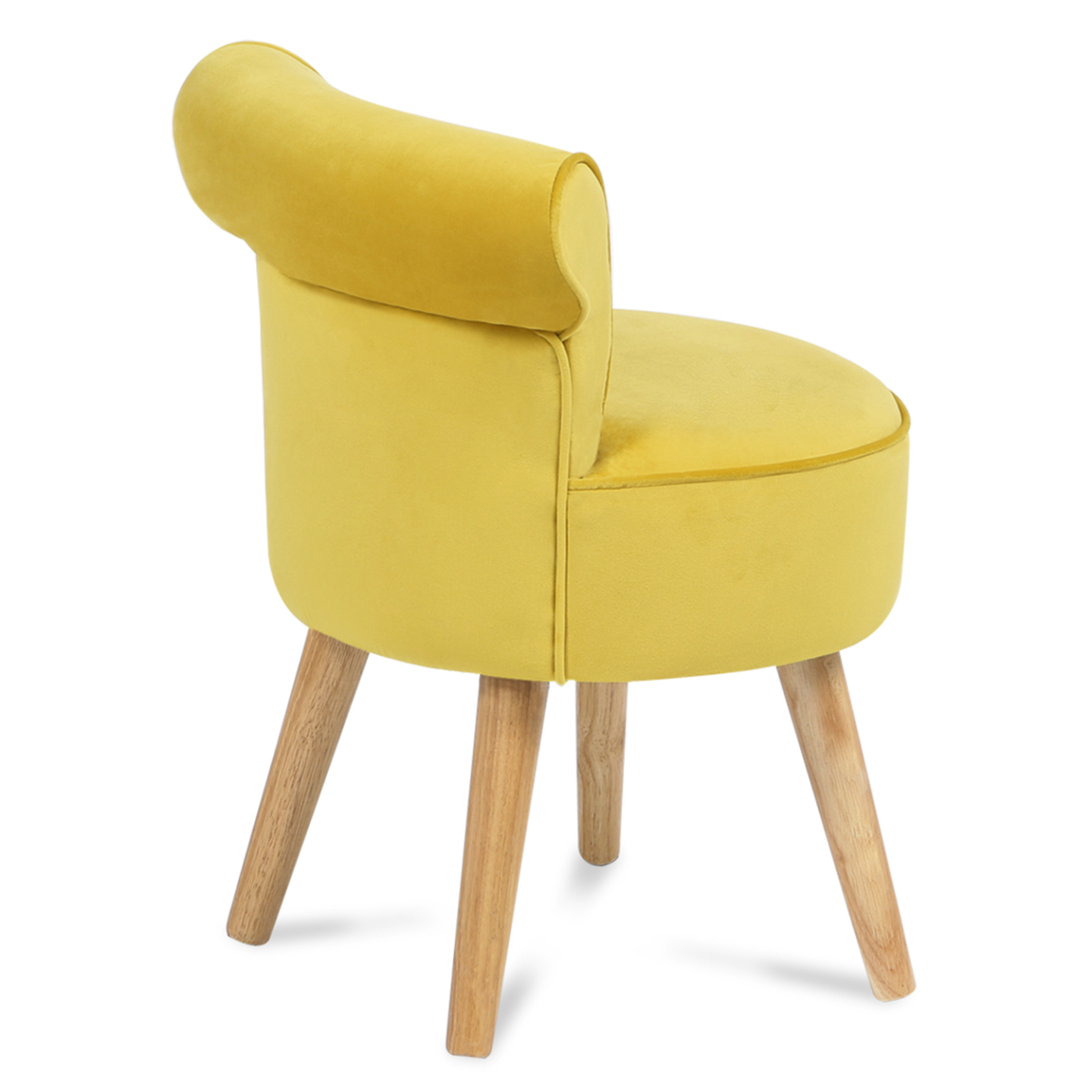 Fauteuil crapaud en velours jaune - Image 5