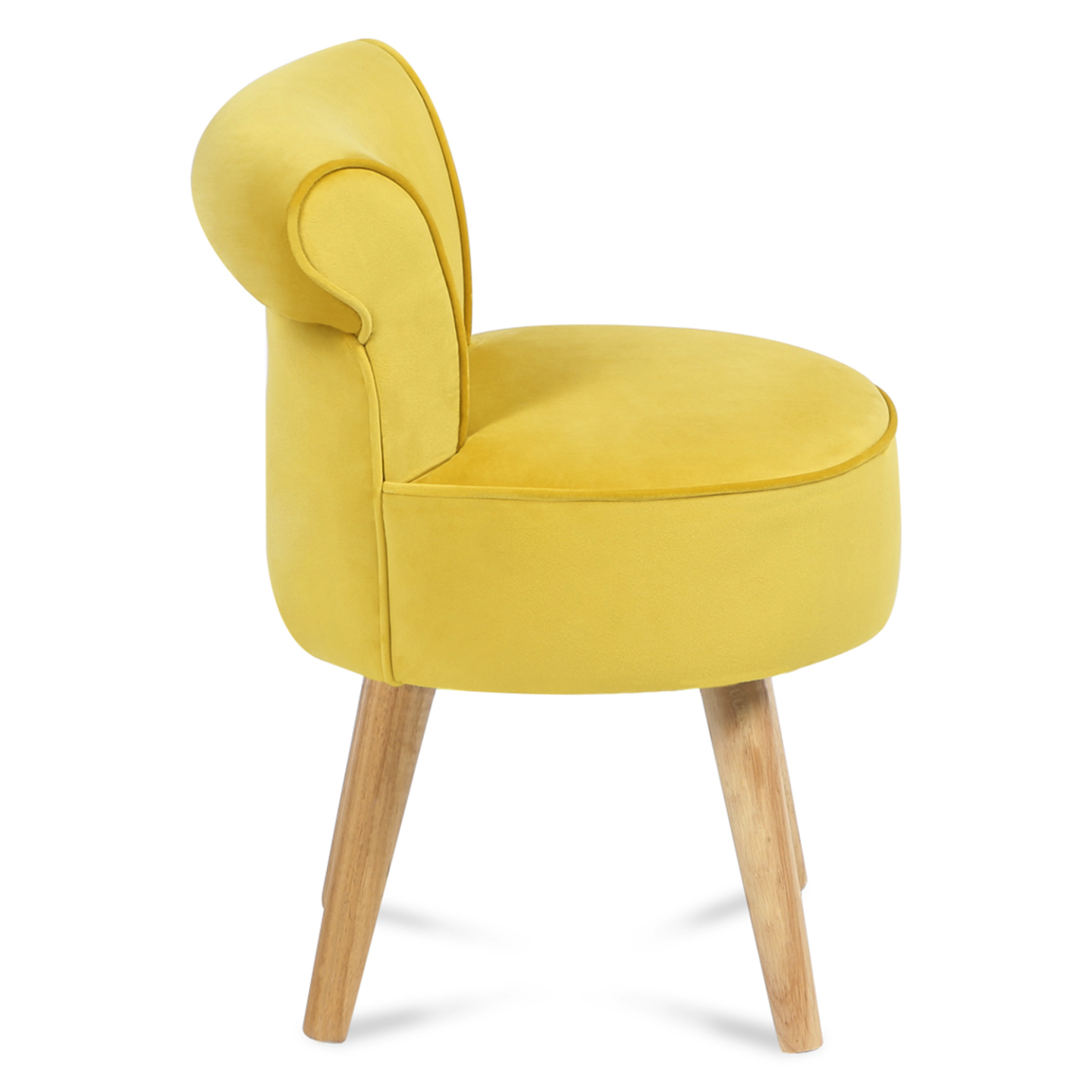 Fauteuil crapaud en velours jaune - Image 4