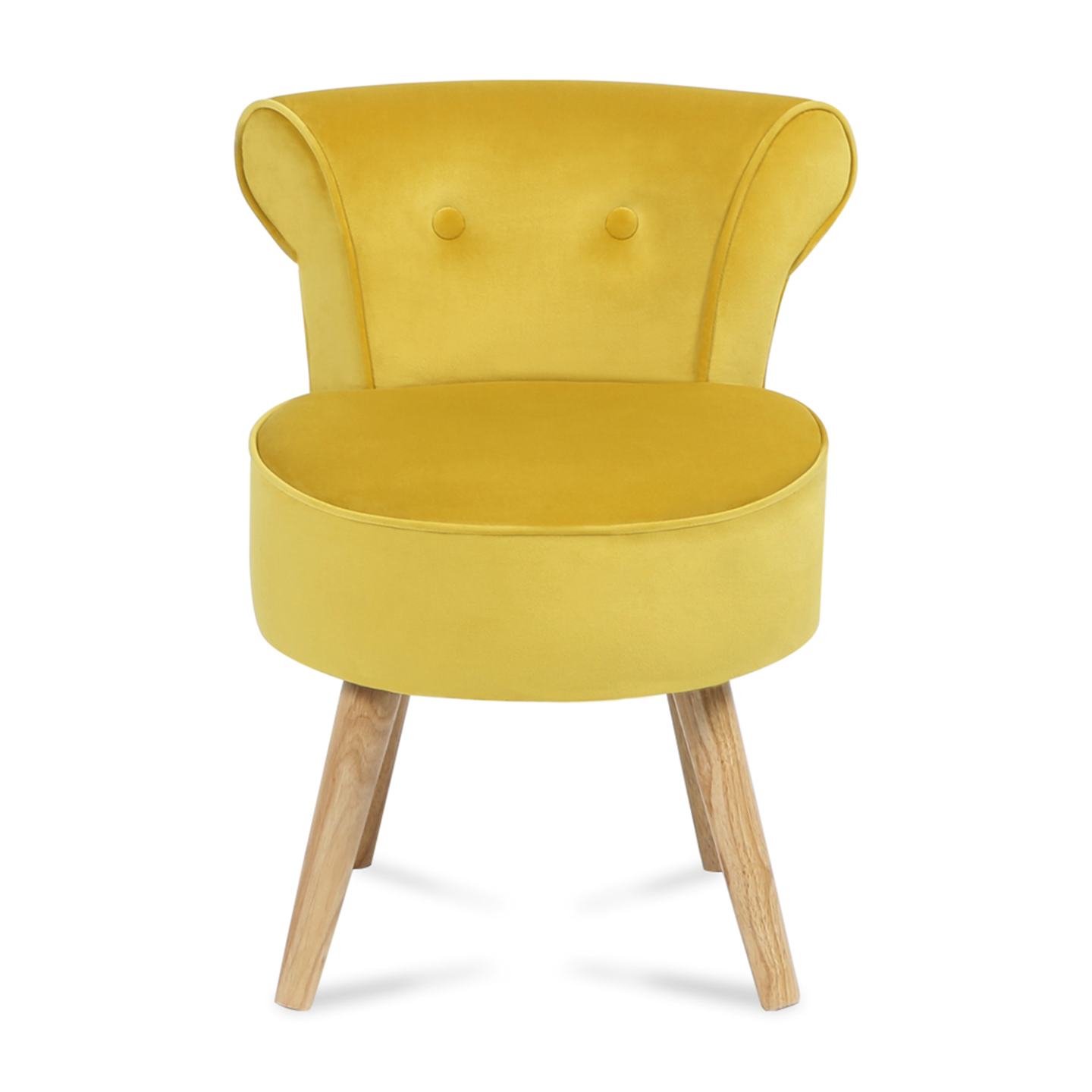 Fauteuil crapaud en velours jaune - Image 3