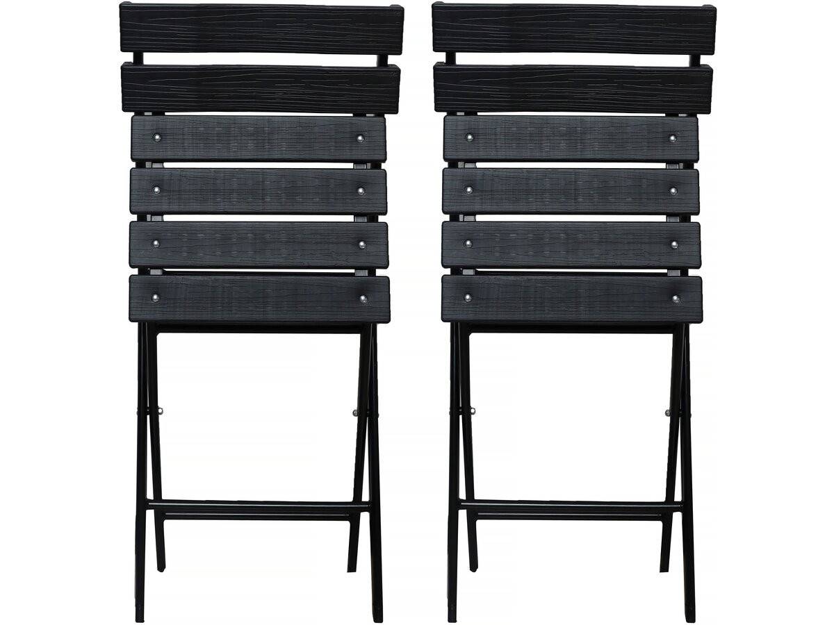 Habitat Et Jardin - Lot De 2 Chaises De Jardin Pliable En Plastique "tenerife" - Gris Anthracite -habitat Et Jardin - Image 3