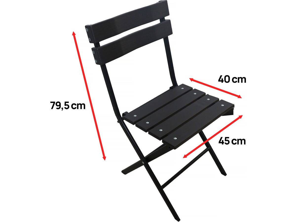 Habitat Et Jardin - Lot De 2 Chaises De Jardin Pliable En Plastique "tenerife" - Gris Anthracite -habitat Et Jardin - Image 4