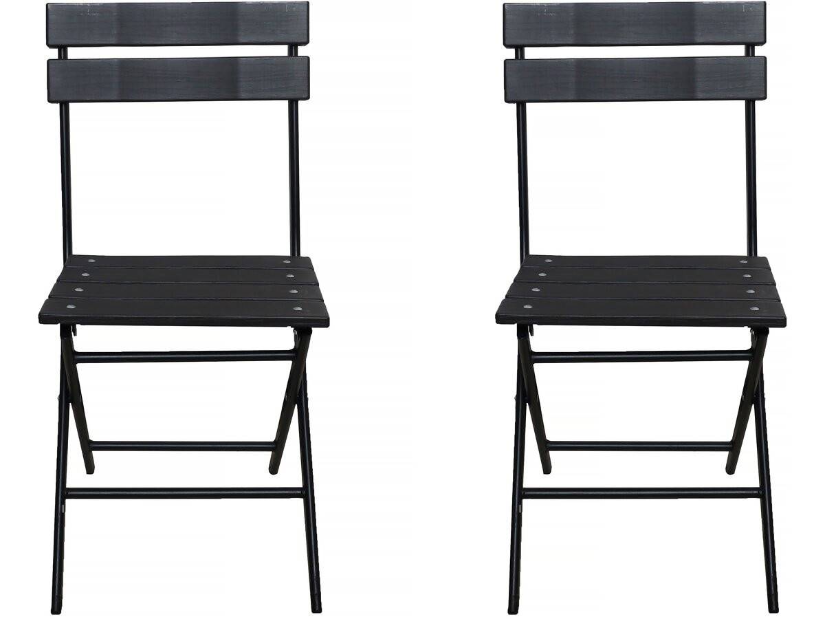 Habitat Et Jardin - Lot De 2 Chaises De Jardin Pliable En Plastique "tenerife" - Gris Anthracite -habitat Et Jardin - Image 1