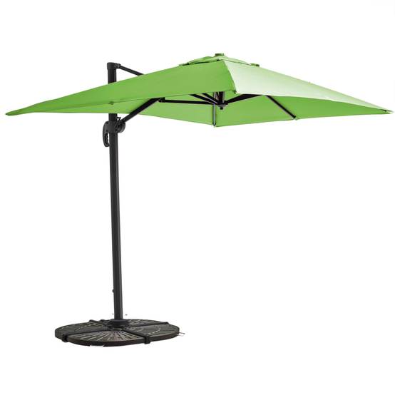 Oviala - Parasol déporté inclinable et rotatif 2x3 m et 4 dalles lestées vert Amalya - Oviala - Image 1