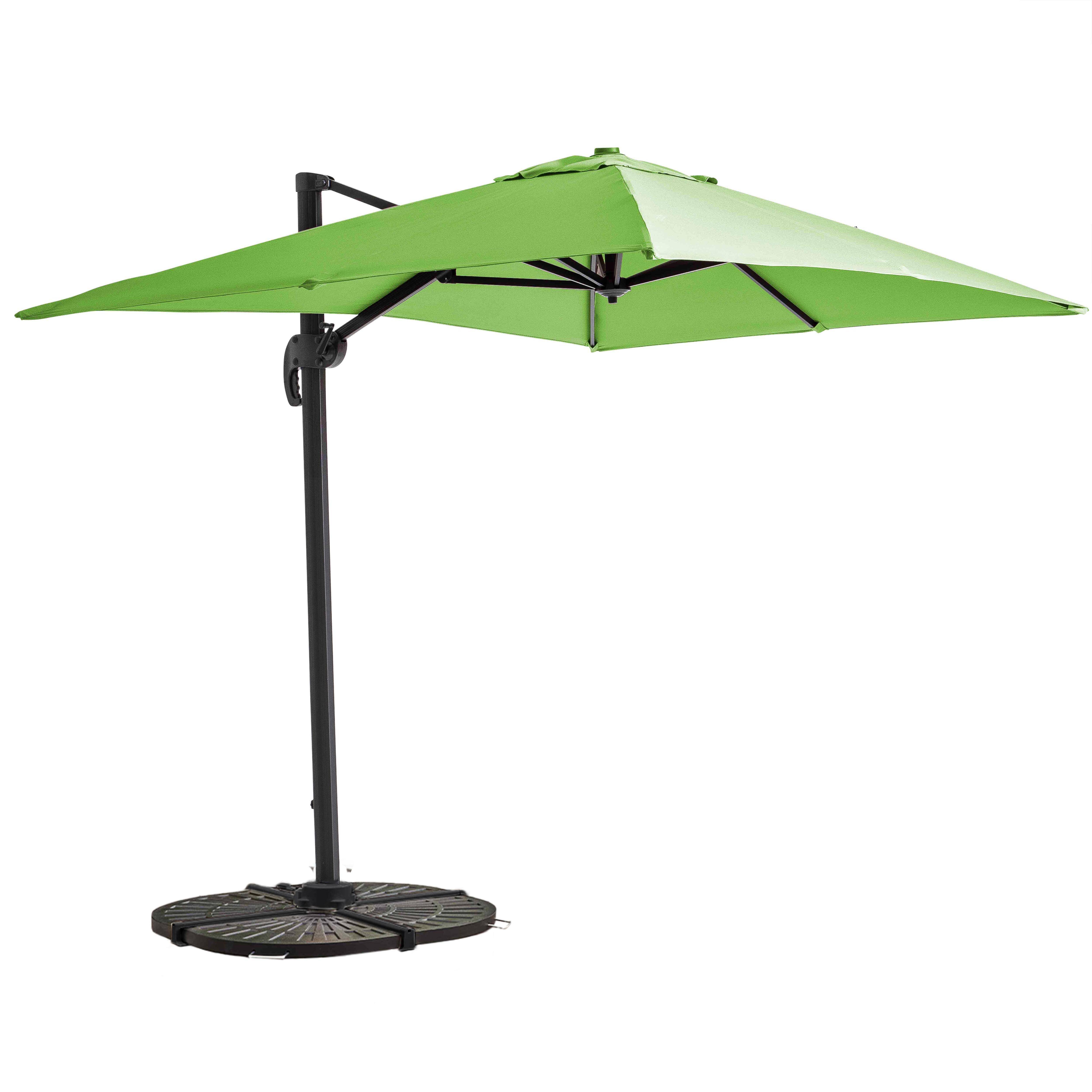 Oviala - Parasol déporté inclinable et rotatif 2x3 m et 4 dalles lestées vert Amalya - Oviala - Image 1