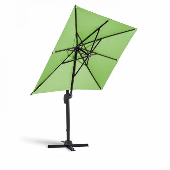Oviala - Parasol déporté inclinable et rotatif 2x3 m et 4 dalles lestées vert Amalya - Oviala - Image 3