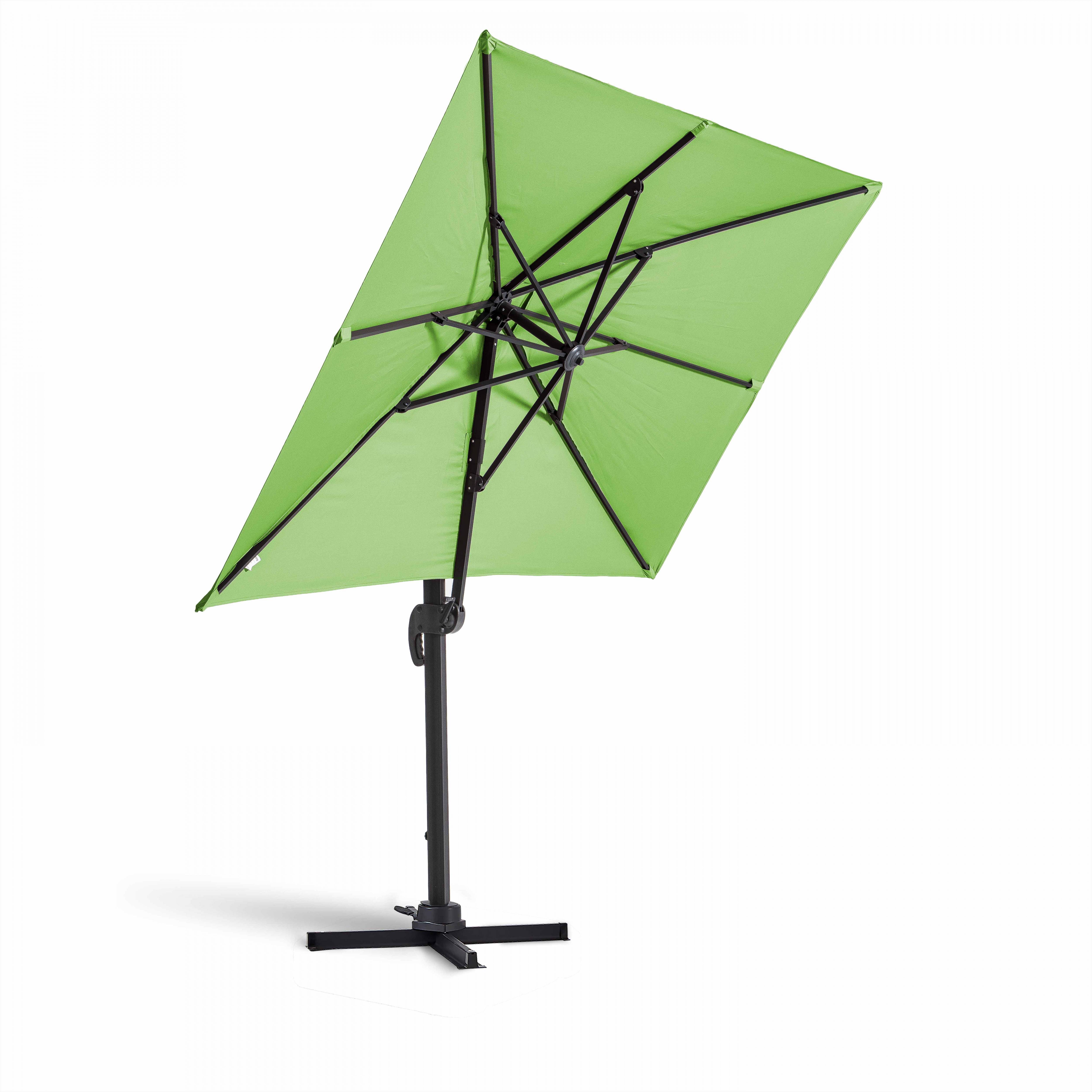 Oviala - Parasol déporté inclinable et rotatif 2x3 m et 4 dalles lestées vert Amalya - Oviala - Image 3