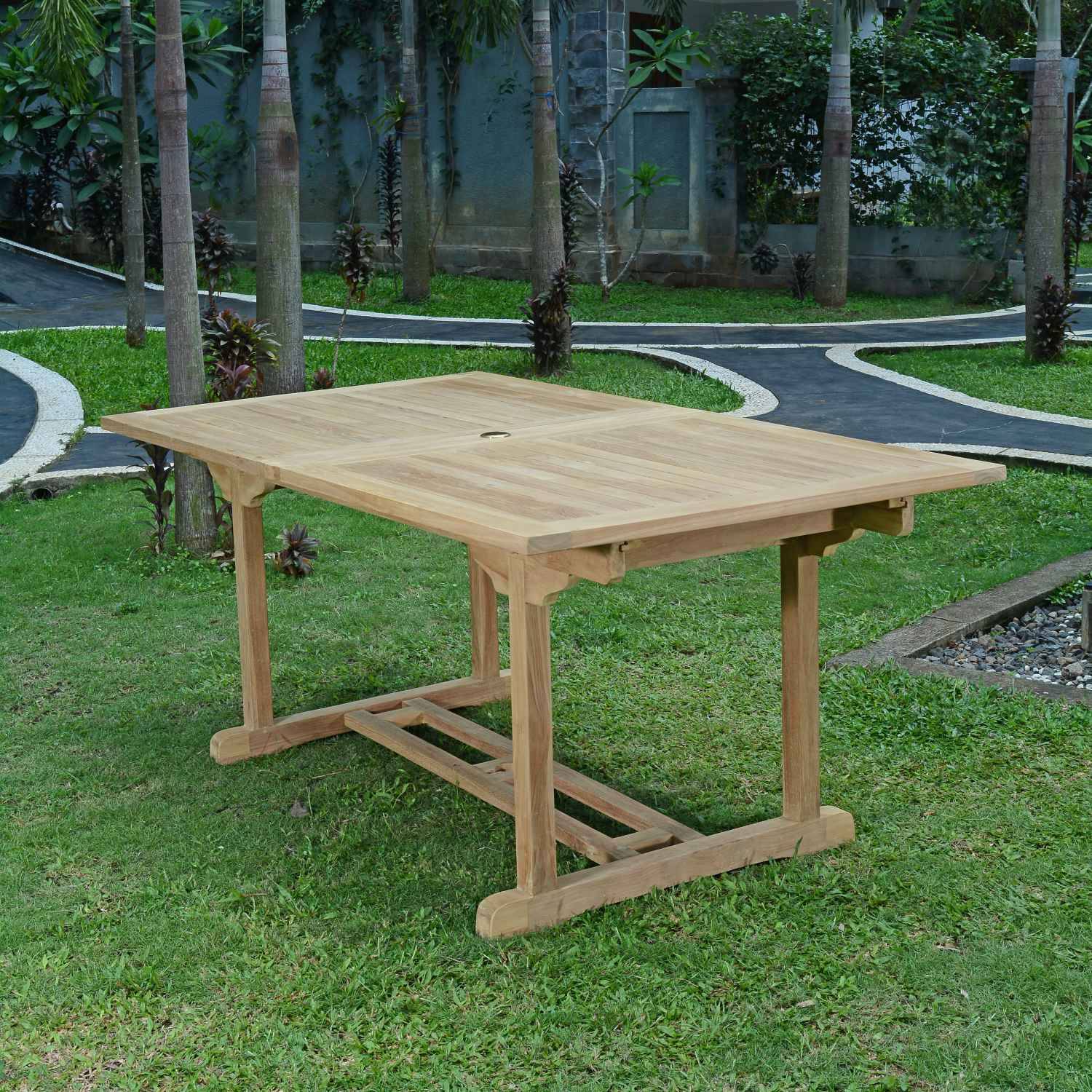 Table extensible rectangulaire teck massif Milan 180/240 x100 cm - TECK'Attitude - Imagen 7