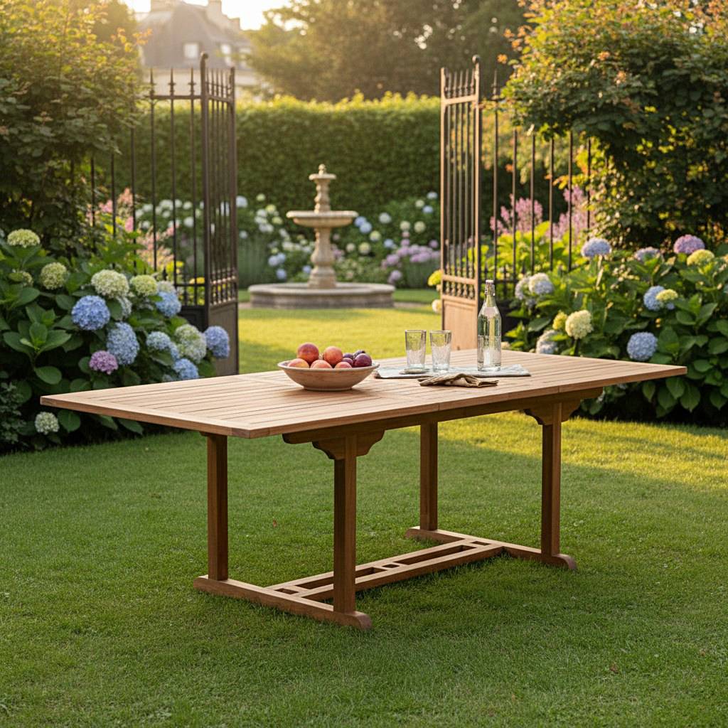 Teck'Attitude - Table extensible rectangulaire teck massif Milan 180/240 x100 cm - TECK'Attitude - Imagen 3