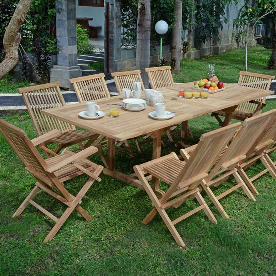 Table extensible rectangulaire teck massif Milan 180/240 x100 cm - TECK'Attitude - Imagen 2