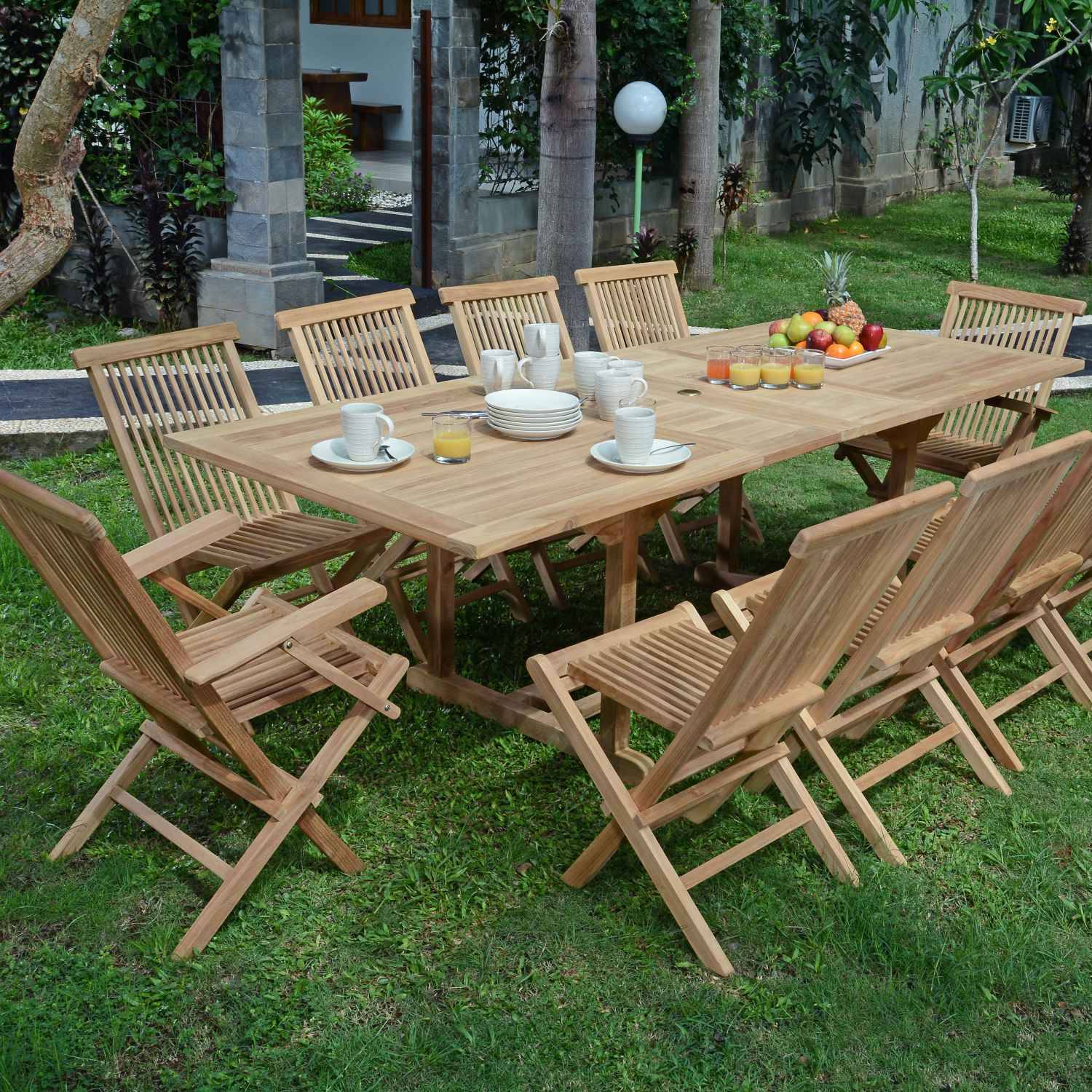 Table extensible rectangulaire teck massif Milan 180/240 x100 cm - TECK'Attitude - Imagen 2
