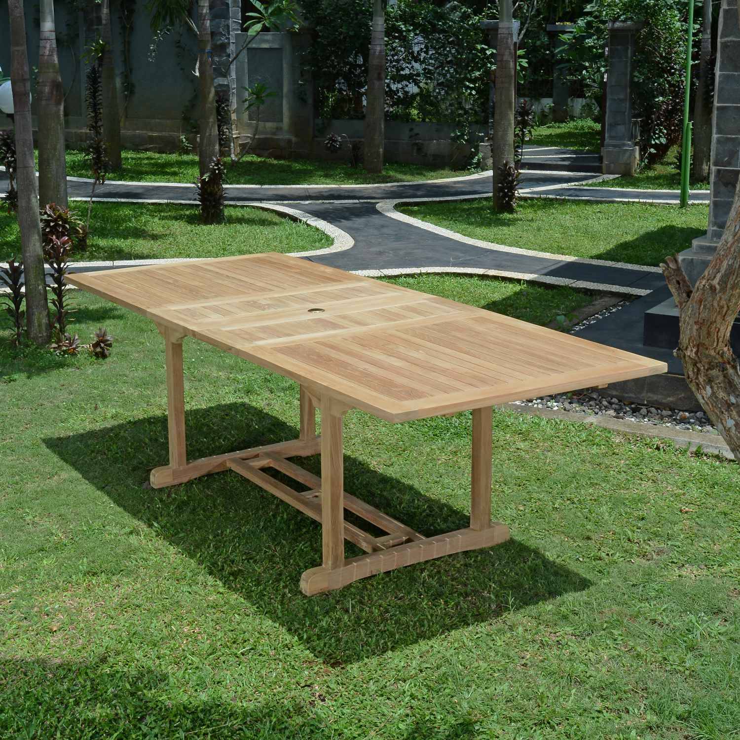 Table extensible rectangulaire teck massif Milan 180/240 x100 cm - TECK'Attitude - Imagen 3