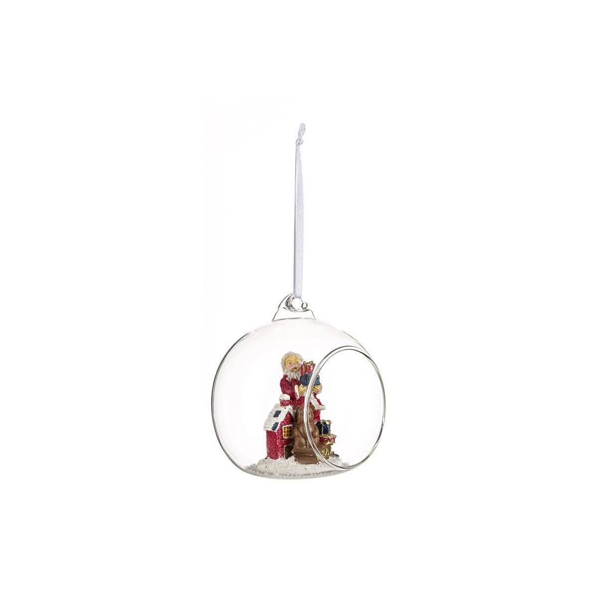 Boule de Noël en Verre "Ouverte" 9cm Transparent