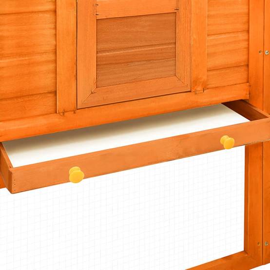 Vidaxl - Clapier d'extérieur avec piste Marron Bois de sapin solide vidaXL 170872 - Imagen 4