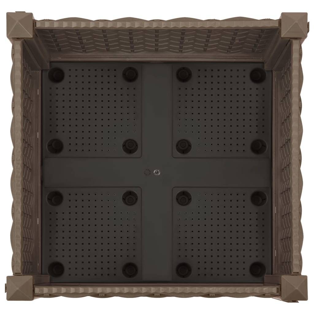 Helloshop26 - Jardinière lit surélevé plantes fleurs jardin 40 x 40 x 23 cm polypropylène marron - Imagen 4