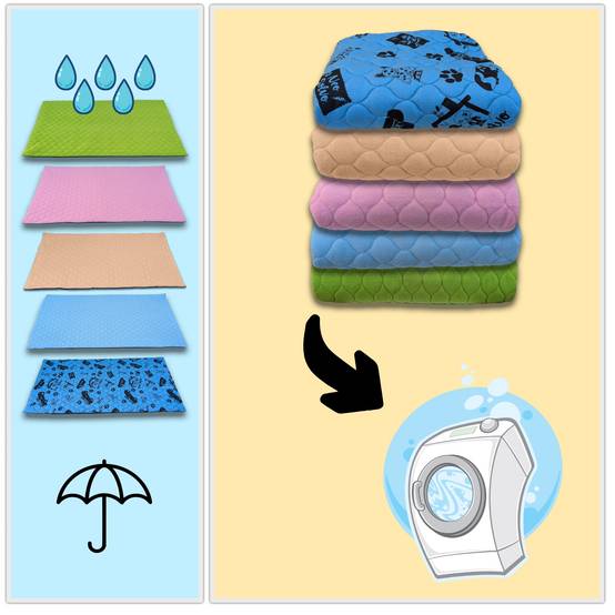 Lot de 2 - Tapis qui remplace la Litière pour Cochon d'Inde et Lapin - Absorbant, Imperméable, Passe en Machine 70 x 35 cm - Neo Solvo - Image 3