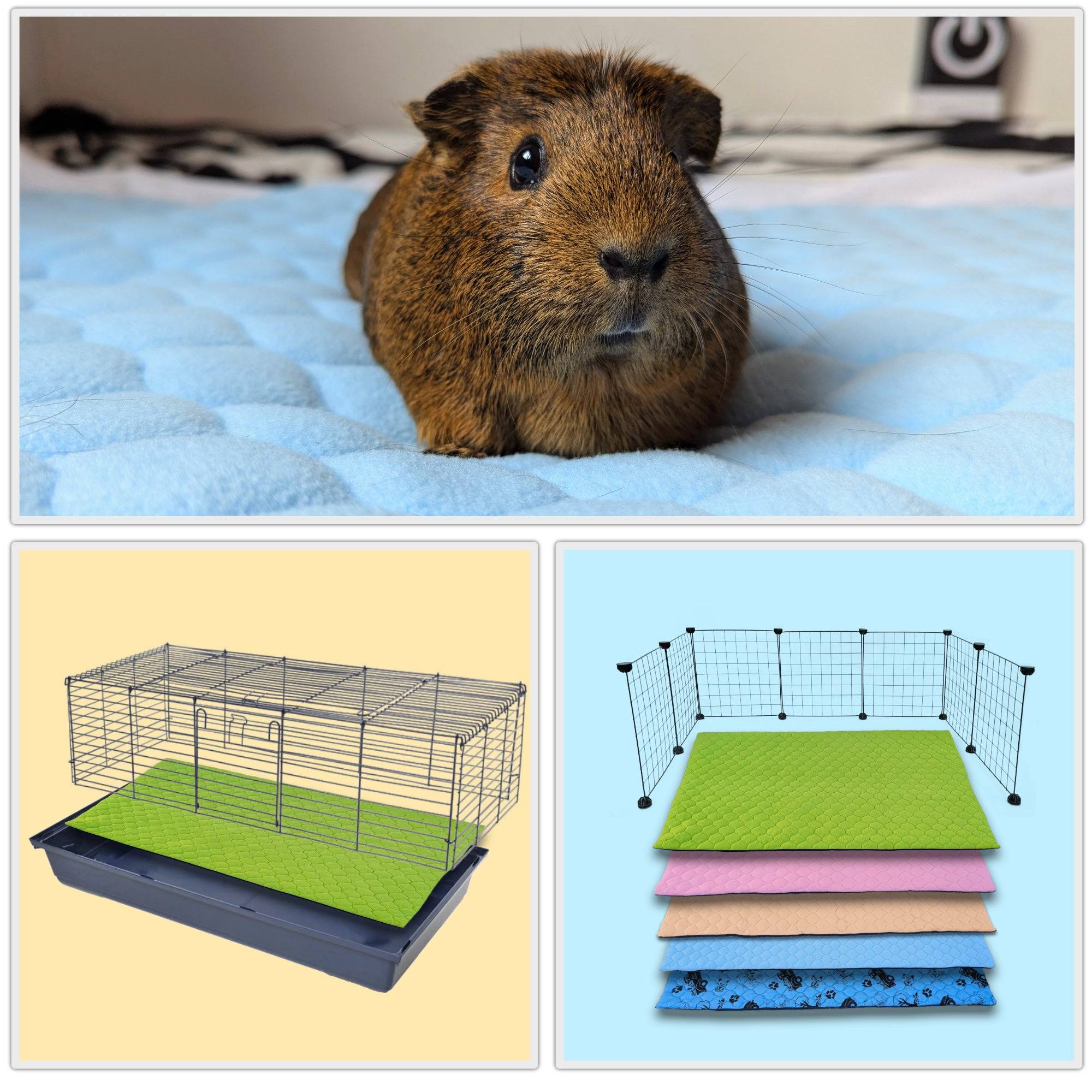 Lot de 2 - Tapis qui remplace la Litière pour Cochon d'Inde et Lapin - Absorbant, Imperméable, Passe en Machine 70 x 35 cm - Neo Solvo - Image 2