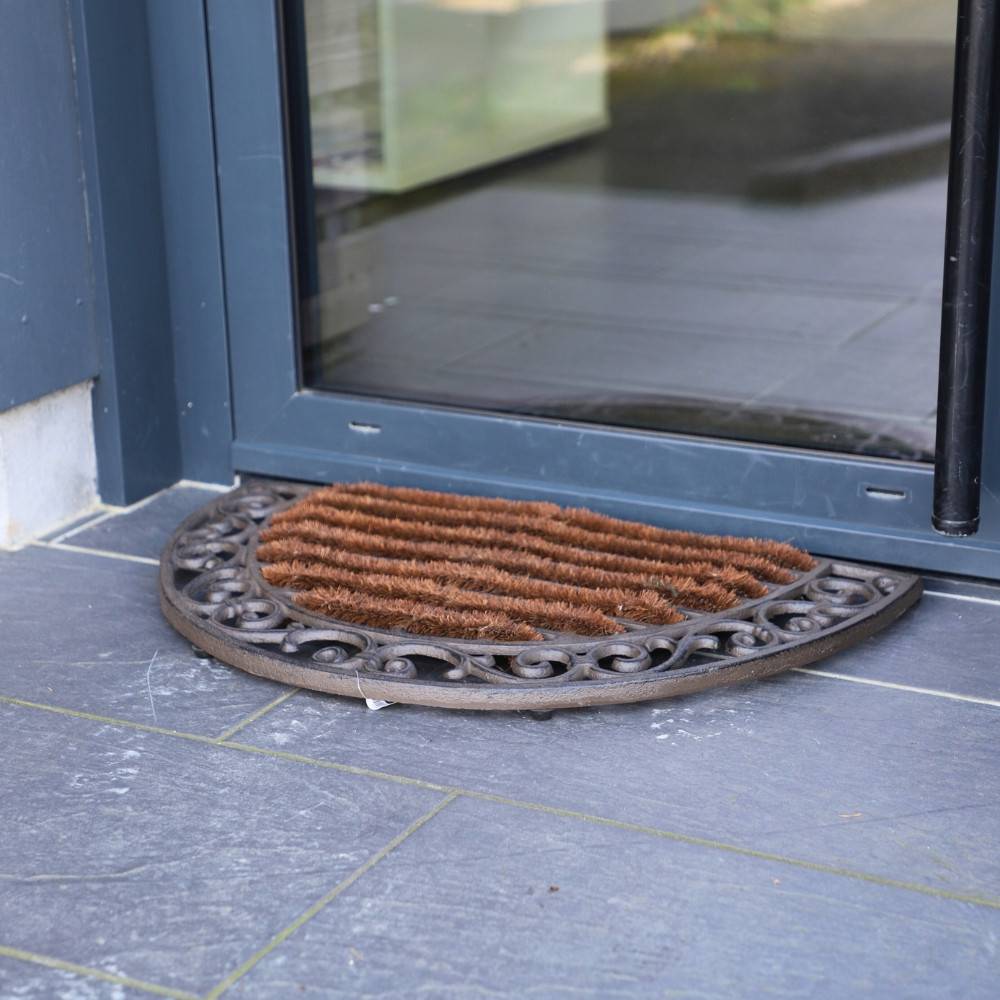 Paillasson extérieur entrée résistant pluie fonte coco marron 68cm Chemin de campagne - Imagen 3