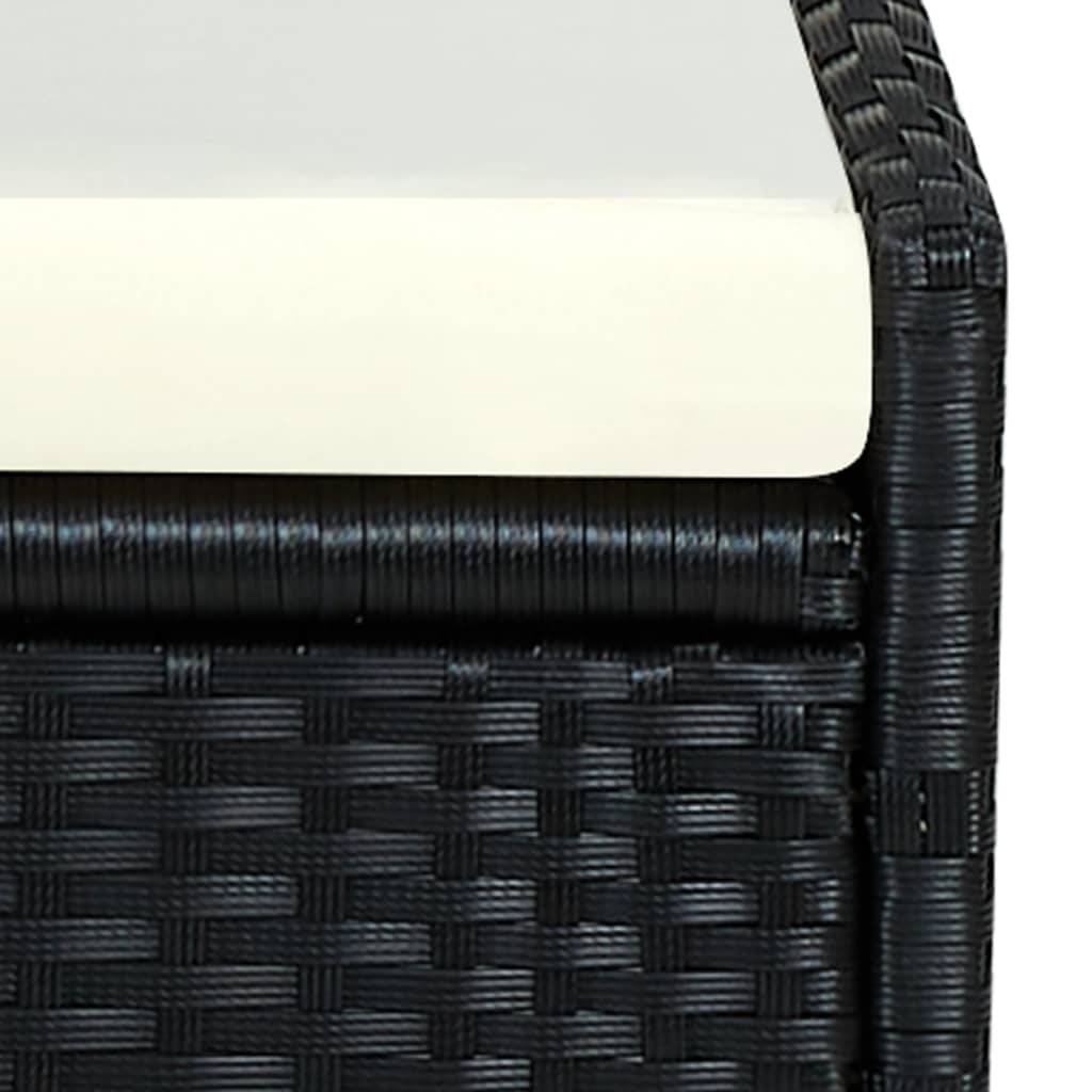 Helloshop26 - Transat bain de soleil avec coussin résine tressée noir - Imagen 6