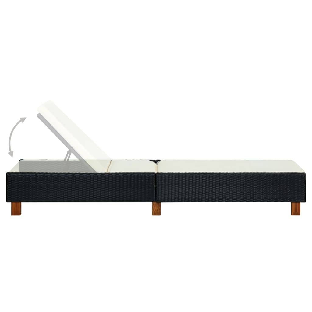 Helloshop26 - Transat bain de soleil avec coussin résine tressée noir - Imagen 5