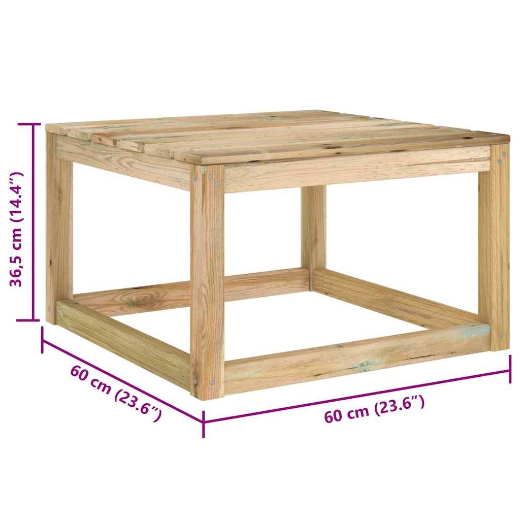 Vidaxl - Tables palette de jardin 2pcs 60x60x36,5cm Bois de pin imprégné vidaXL 315704 - Imagen 3