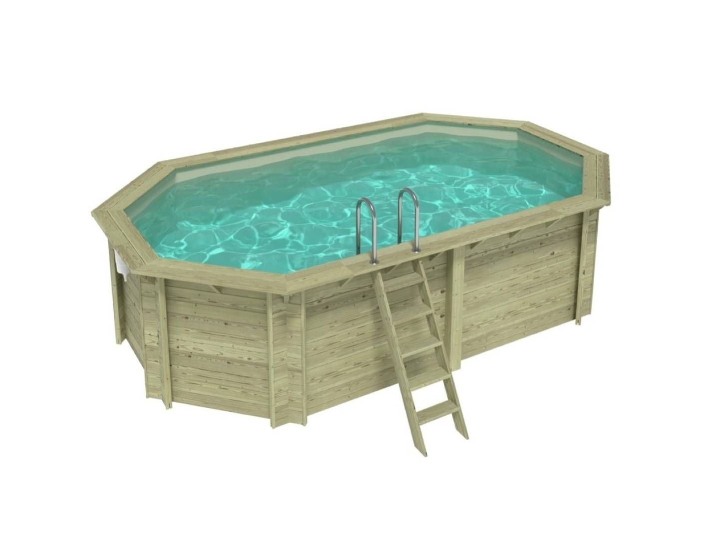 Altanka - Piscine hors sol en bois NEMO 5.79 x 3.49 - H.1.45 m, sable, cadre en métal - sans dalle - BAS7304OSPU3 - ALTANKA - Image 1