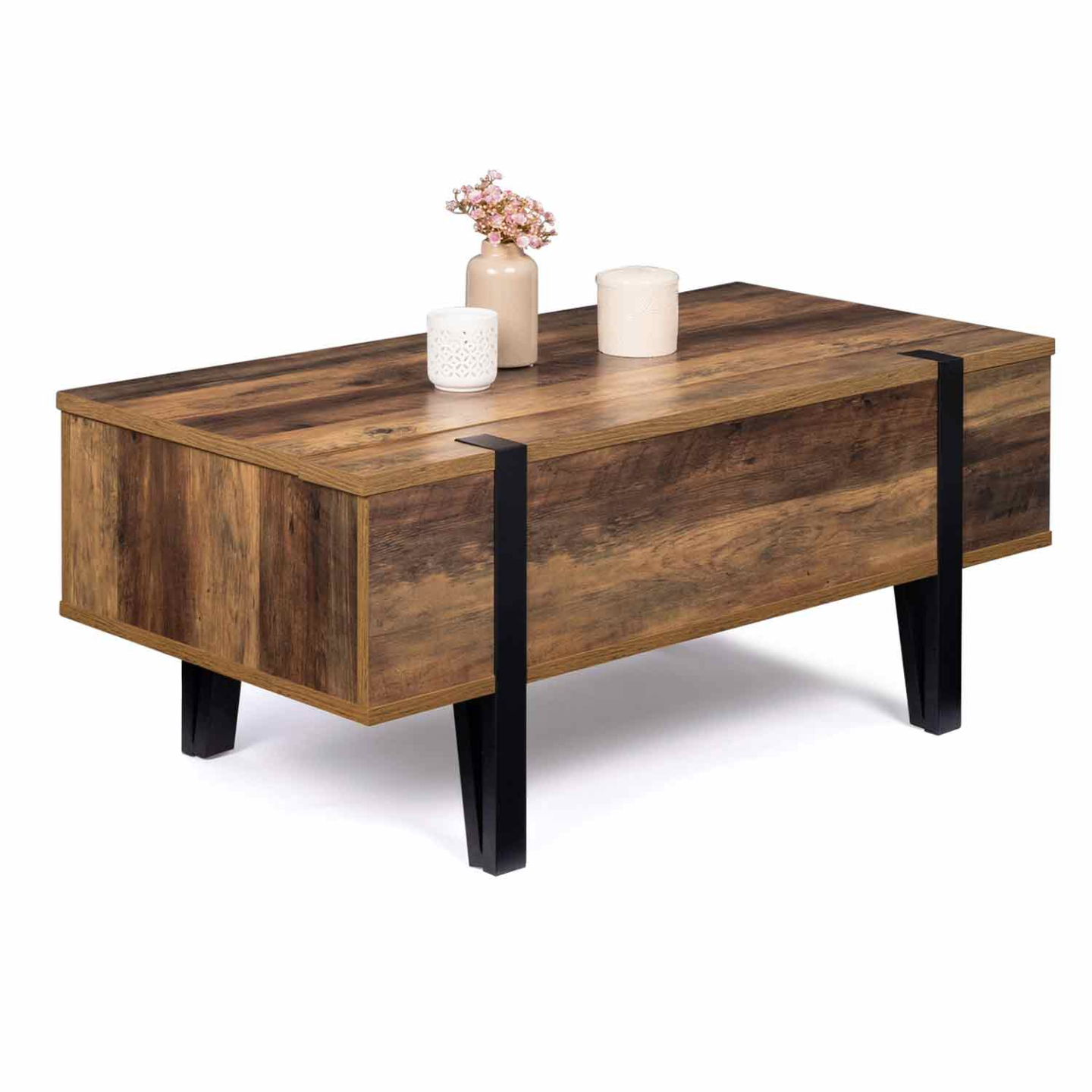 Table basse plateau relevable rectangulaire AUSTRIA bois pied épingle - Image 4