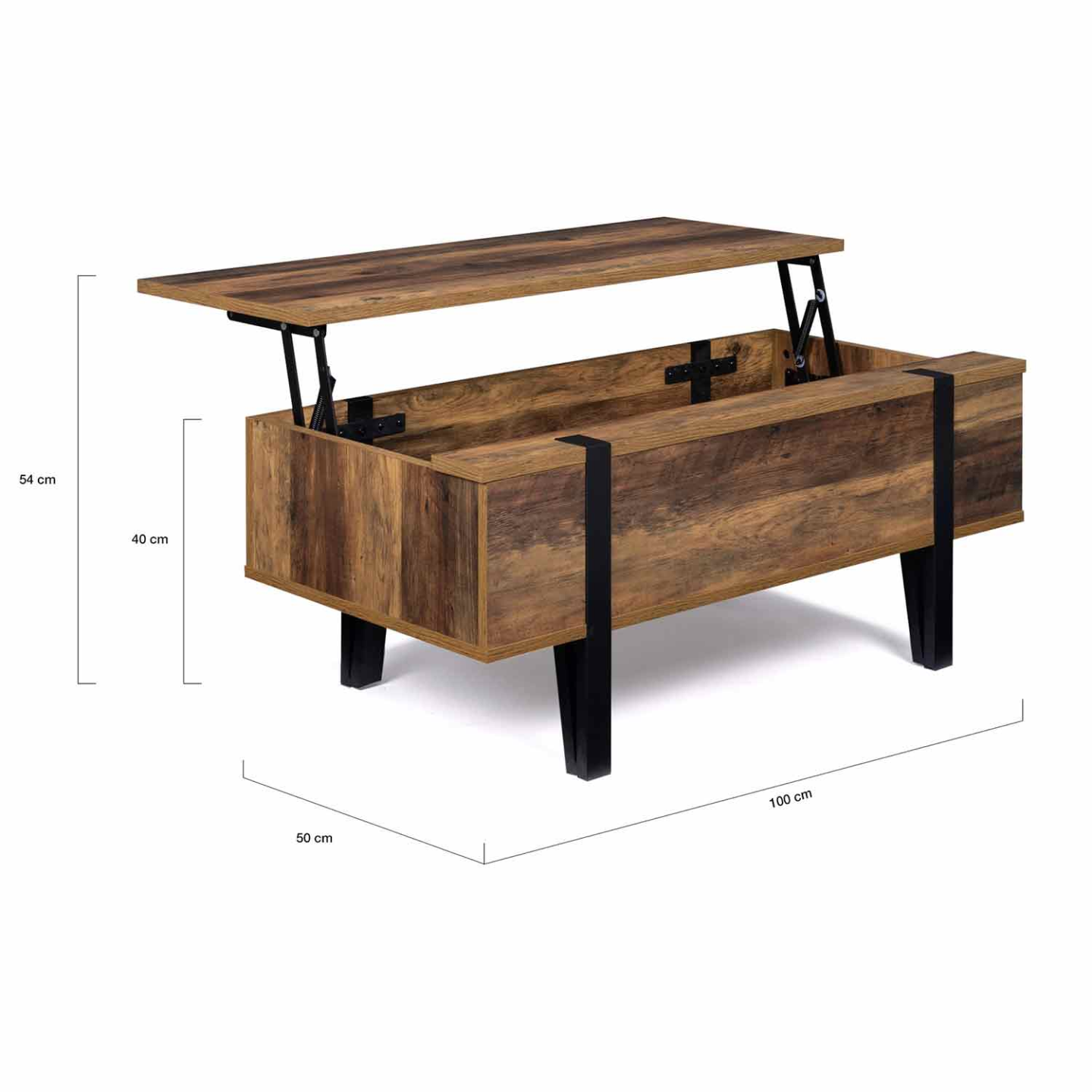 Table basse plateau relevable rectangulaire AUSTRIA bois pied épingle - Image 6