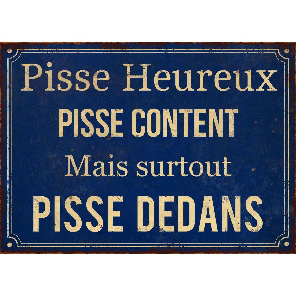 Antic Line Creations - Plaque en métal humour 21 x 15 cm Pisse heureux Antic Line Créations - Imagen 1