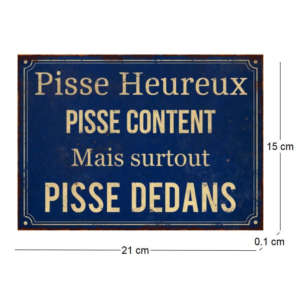 Antic Line Creations - Plaque en métal humour 21 x 15 cm Pisse heureux Antic Line Créations - Imagen 2