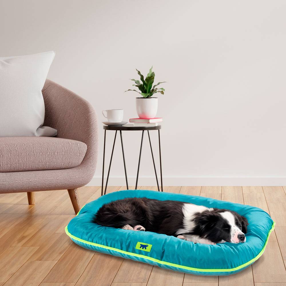 Ferplast - Ferplast Panier Chien Coussin Chien Moyen Taille Tissu anti-rayures Lavable à 30°C.Matelas pour chien imperméable 80 x 60 x 11 cm.Bleu - Imagen 3