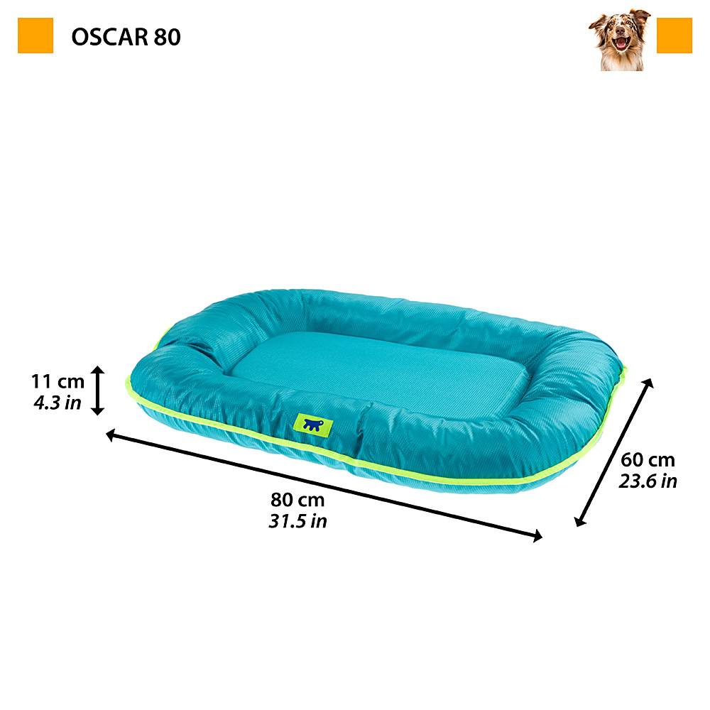 Ferplast - Ferplast Panier Chien Coussin Chien Moyen Taille Tissu anti-rayures Lavable à 30°C.Matelas pour chien imperméable 80 x 60 x 11 cm.Bleu - Imagen 2