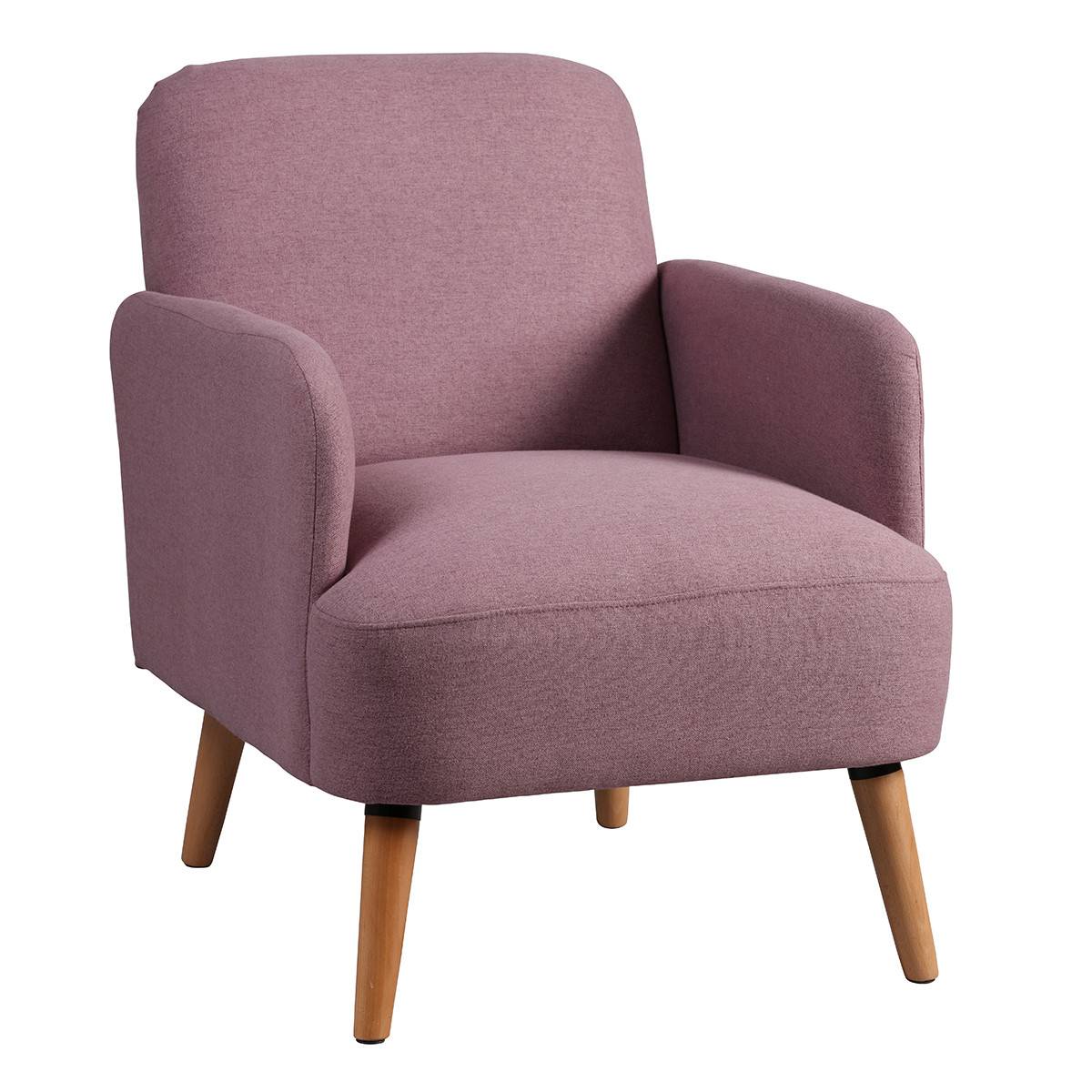 Fauteuil Rembourré Tissu Violet - TEODORE - Image 1