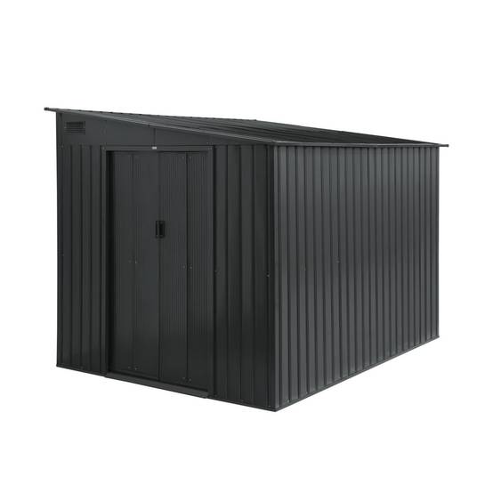 Abri de jardin acier 5.5m² avec kit d'ancrage anthracite L 212.5 x l 258 x H 195cm - Lome | sweeek - Image 1