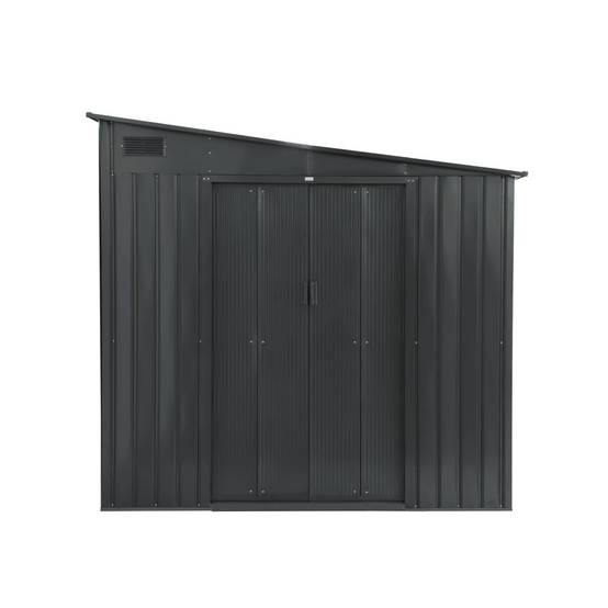 Abri de jardin acier 5.5m² avec kit d'ancrage anthracite L 212.5 x l 258 x H 195cm - Lome | sweeek - Image 2