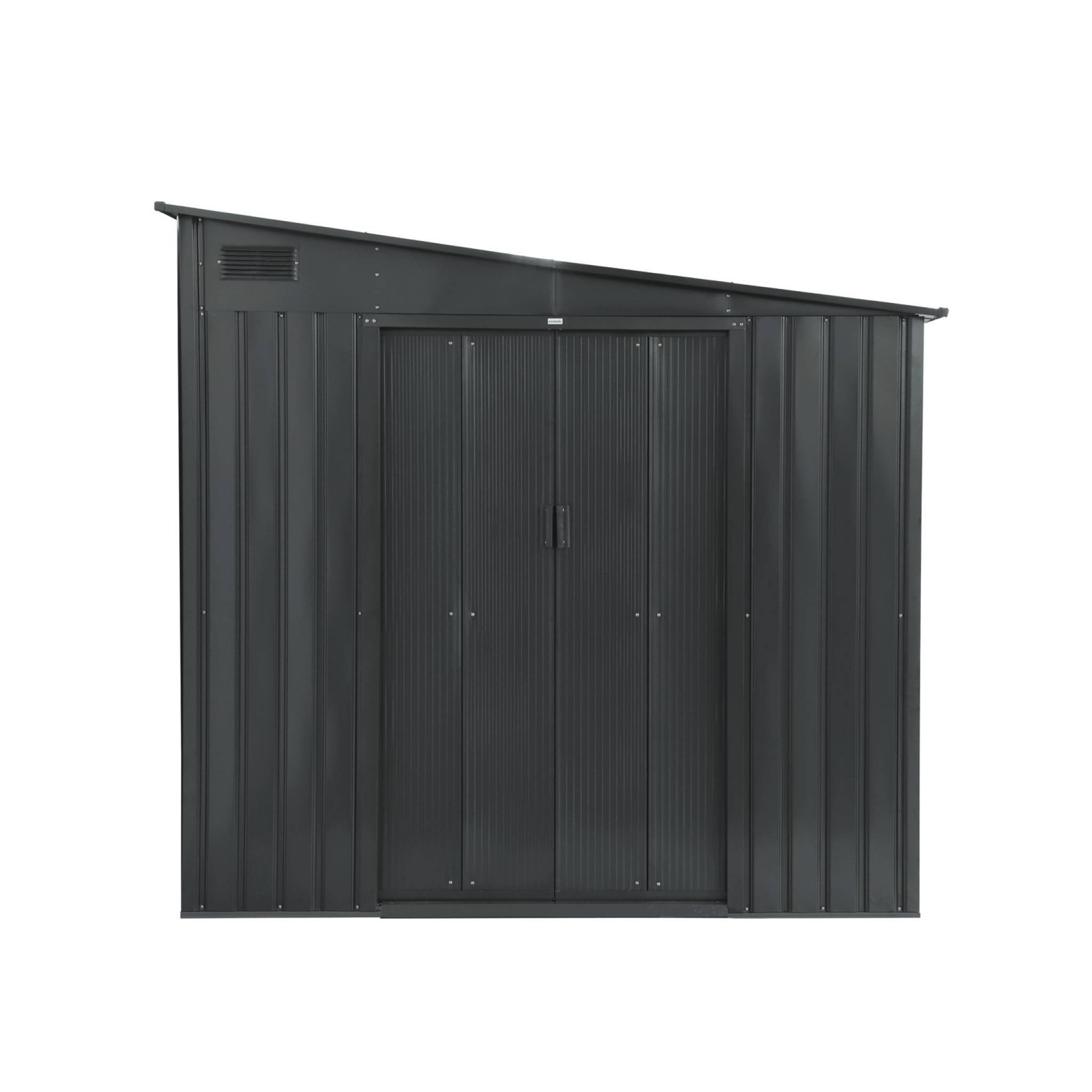 Abri de jardin acier 5.5m² avec kit d'ancrage anthracite L 212.5 x l 258 x H 195cm - Lome | sweeek - Image 2